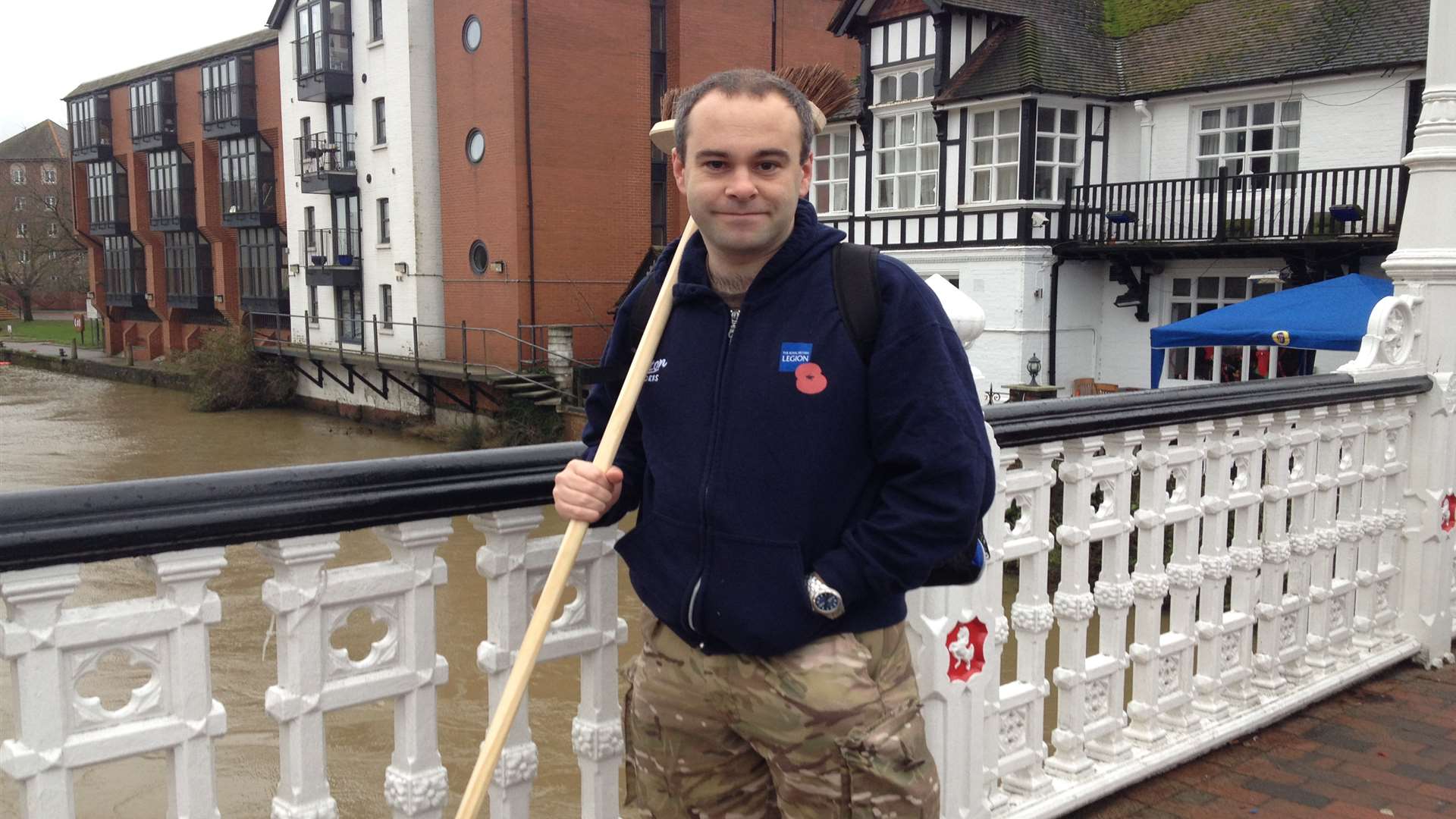 Carl Lewis helped mop up after flood damage in Tonbridge in 2013