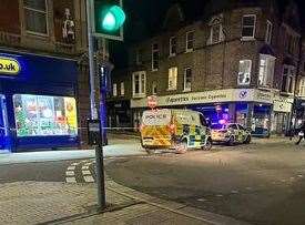 The stabbing in Biggin Street, Dover, happened just before 9pm. Picture: David Joseph Wright