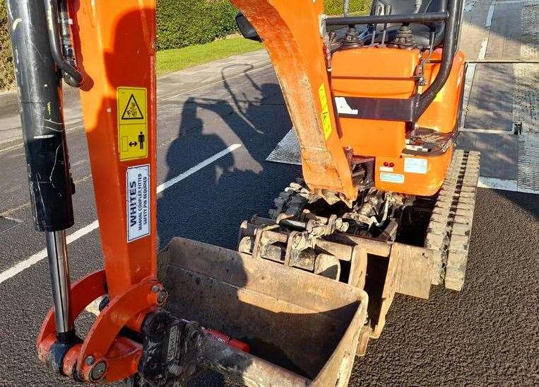A digger worth more than £15,000 was stolen from a building site. Picture: Kent Police