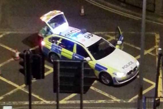 Police at the scene of the Dover crash. Picture: @Cath_Glover