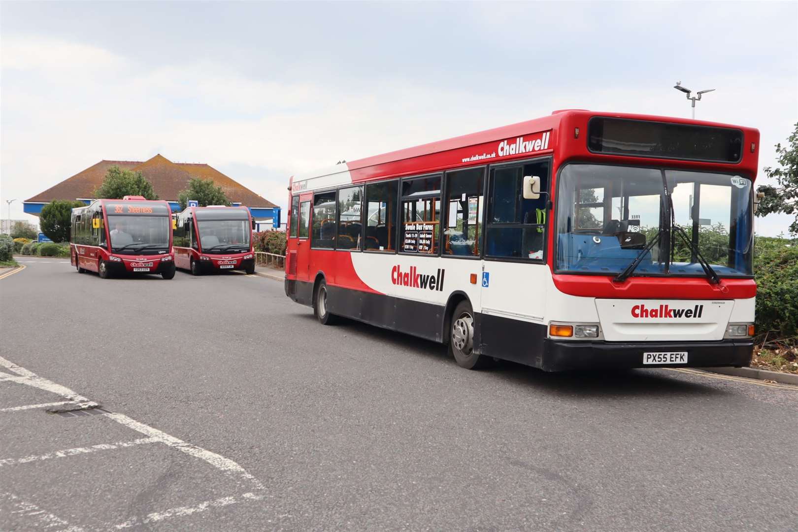Chalkwell buses now operating on Sheppey picking up passengers at Tesco, Sheerness