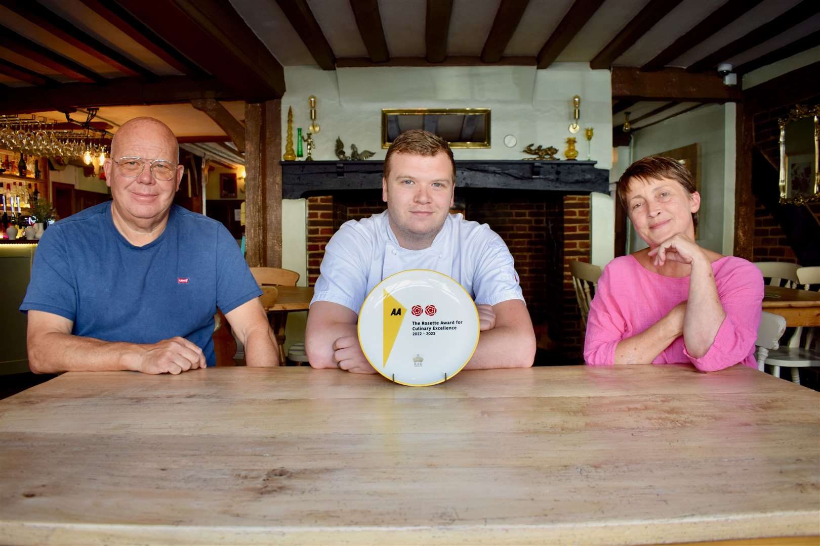 Kim Sharrock, Adrian Atkins and Scott Pendry of The Phoenix Tavern in Faversham are celebrating being awarded two AA Rosettes