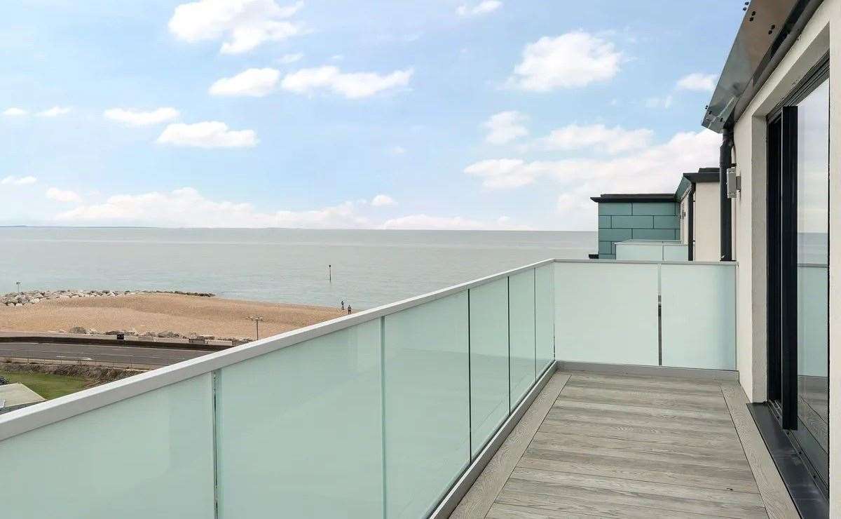 This penthouse apartment has great views of the coastline around Hythe. Picture: Tyron Ash International