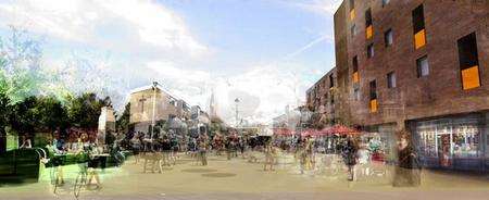 An artist­ impression of how Memorial Square in Central Avenue could look