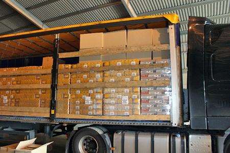 Tobacco smuggled in a lorry