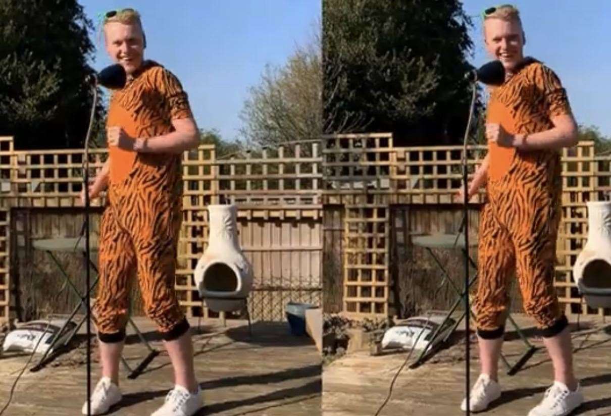 Year 1 teacher Carl Thompson dressed up in his tiger onesie