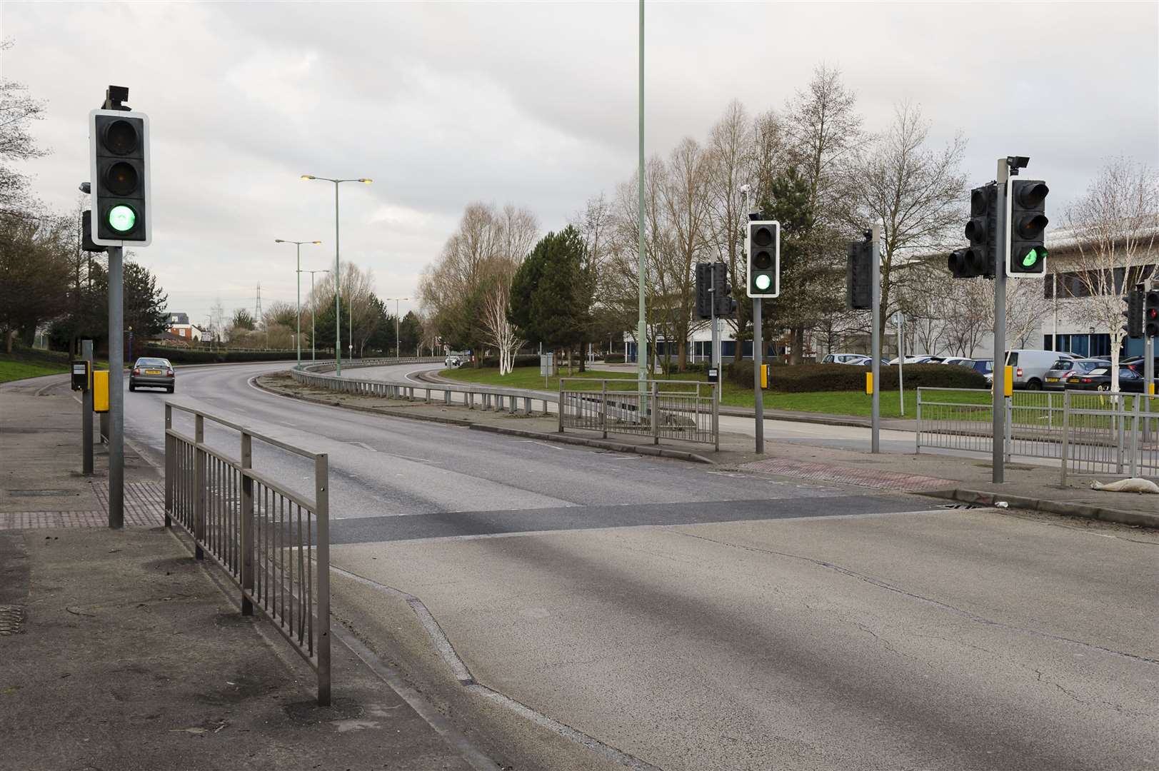 Views of the pedestrian crossing near Burger King, Crossways Boulevard, Greenhithe. .Picture: Andy Payton