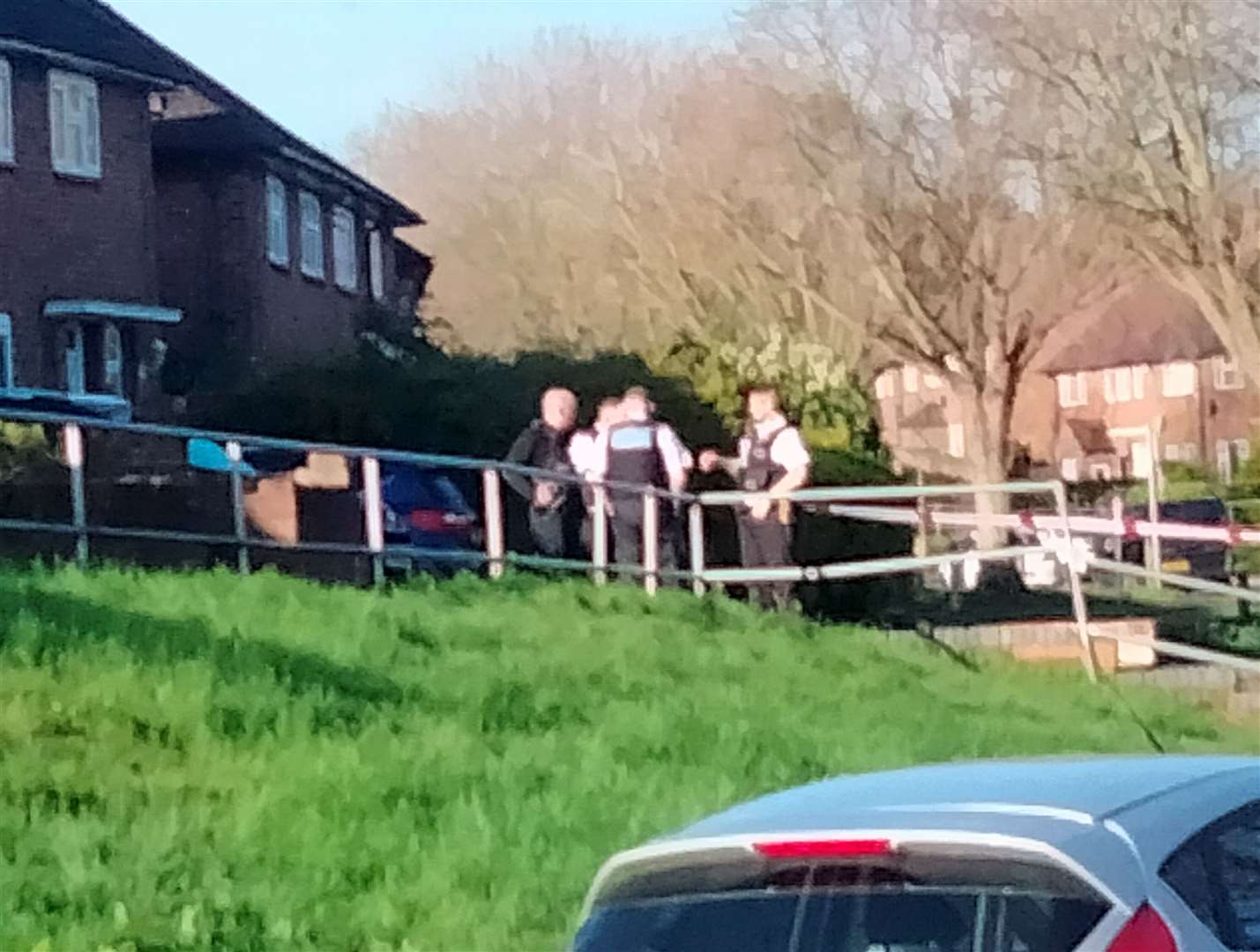 Police at the crime scene in Leesons Hill, St Pauls Cray