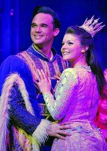 Gareth Gates gets to grips with Faye Brooks in Sleeping Beauty at the Marlowe