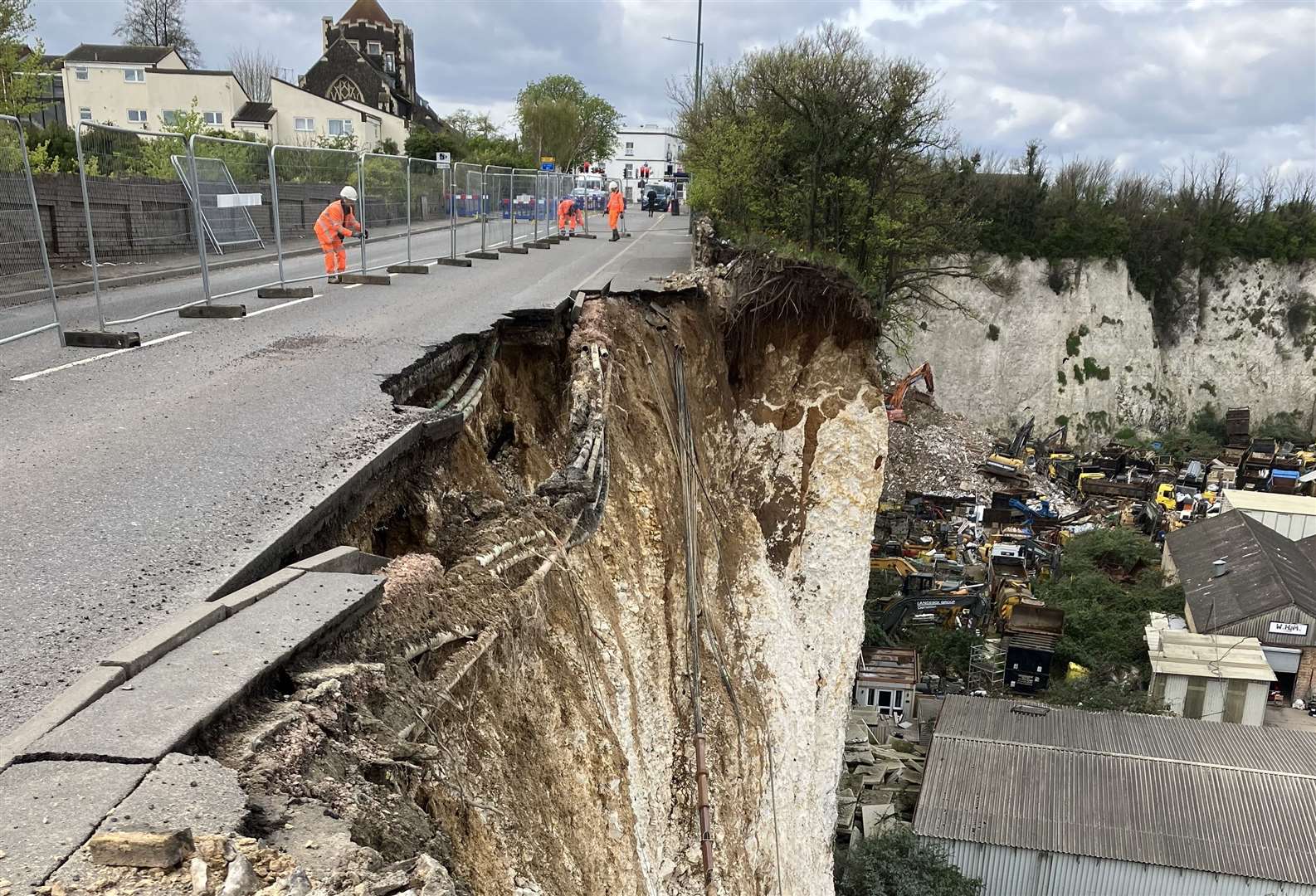 Dartford Borough Council has declared a "major incident" after the cliff collapsed last Monday