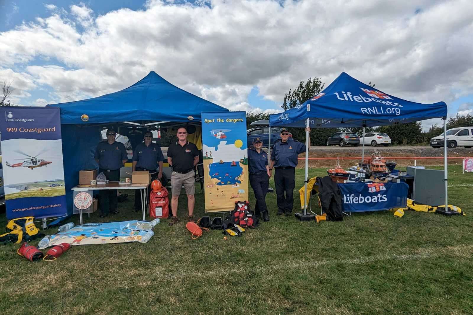 RNLI Sheerness and the Sheppey Coastguard Rescue Team offering sea safety advice at Sheppey Emergency Services Day. Picture: RNLI