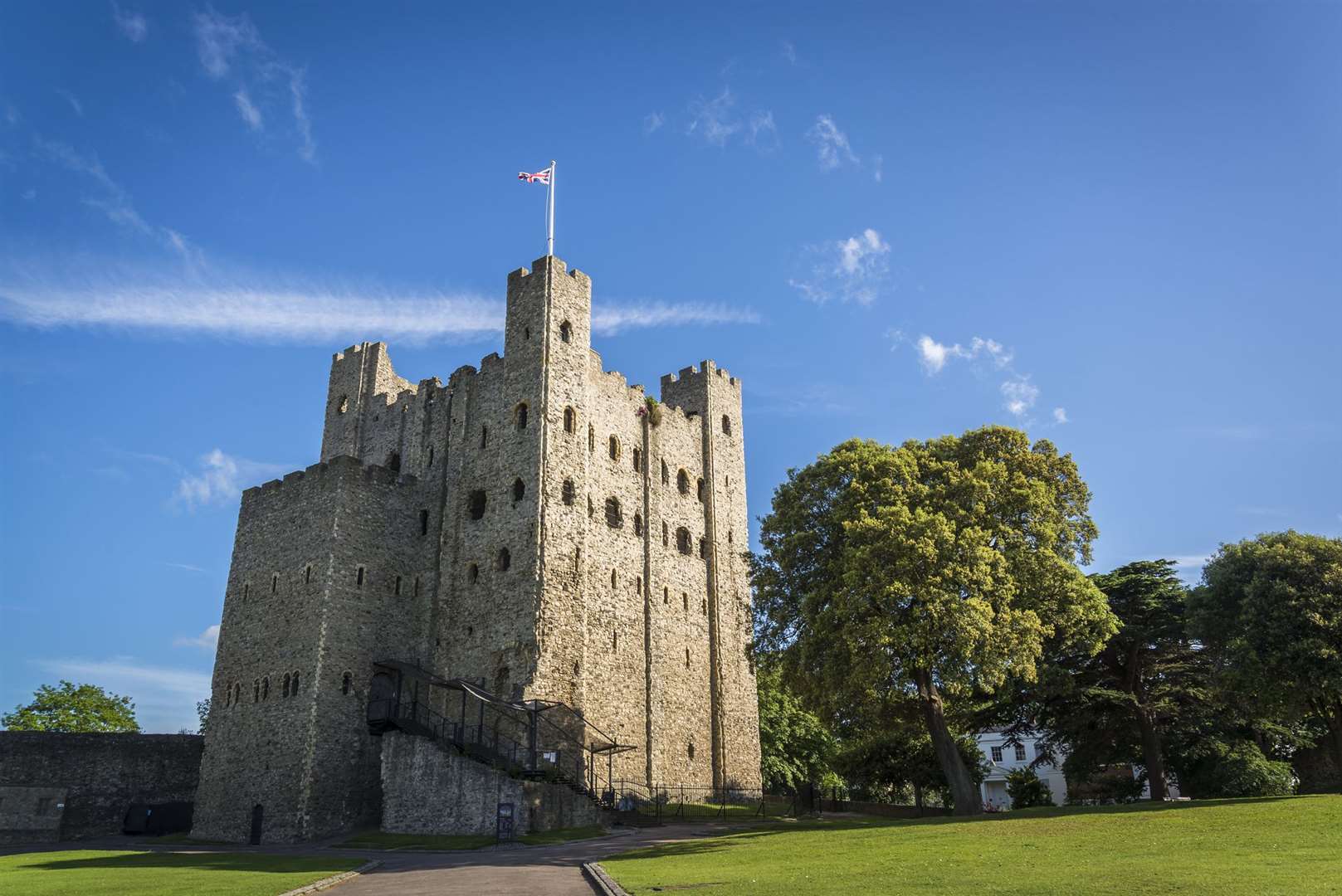 The motorist was arrested in the grounds of Rochester Castle in May last year