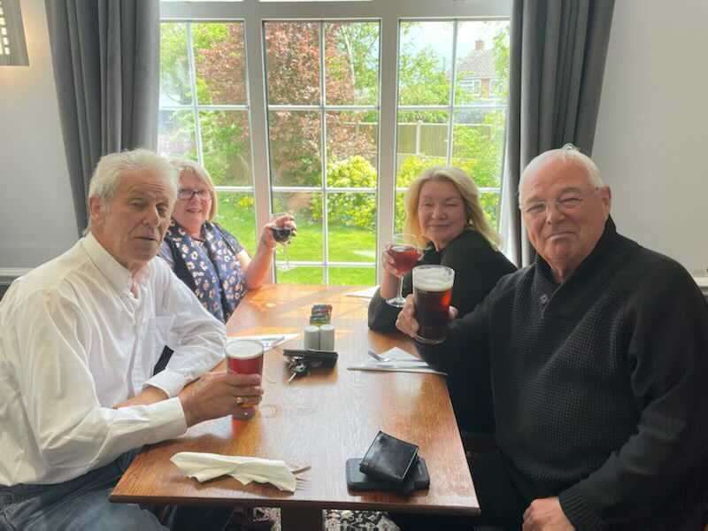 Malcolm and Carol Horlor with Rod and Lyn Duchesne at The Harps Inn in Minster