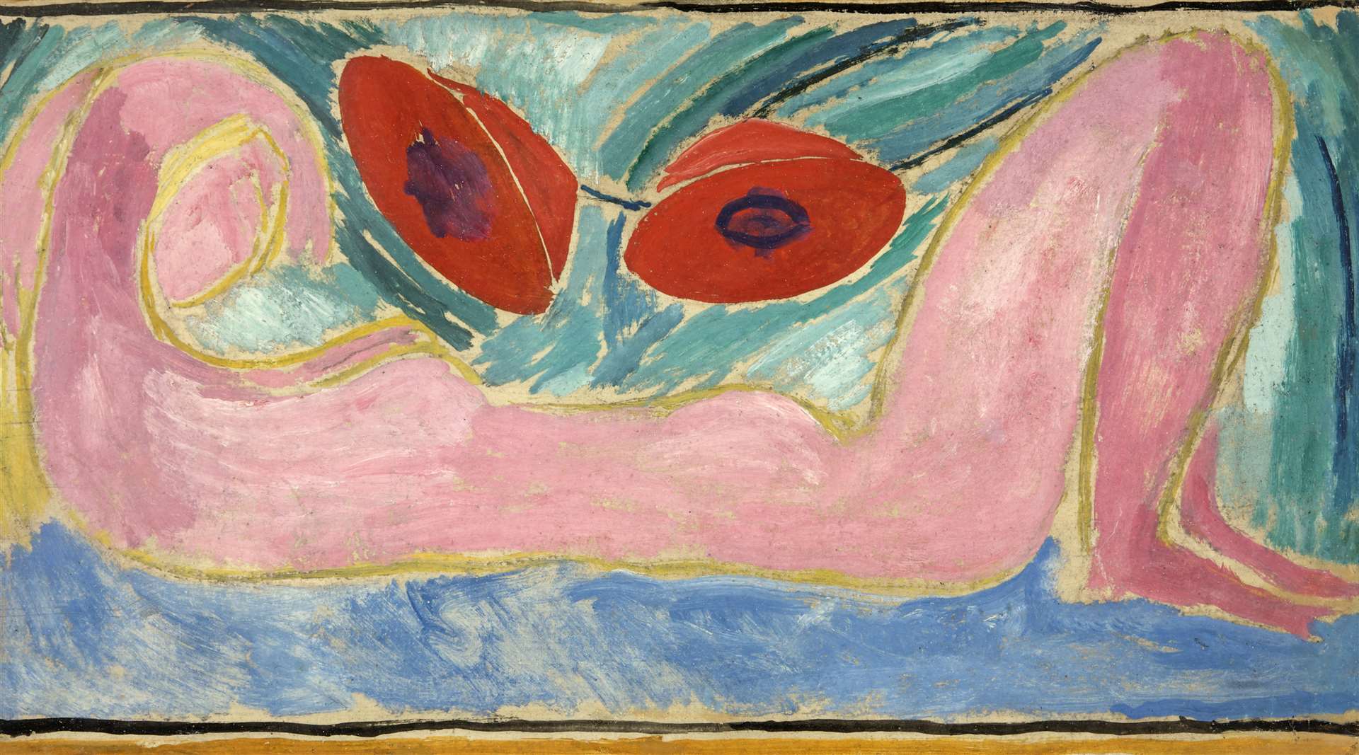 Vanessa Bell’s Nude with Poppies (1916). Supplied by Swindon Museum and Art Gallery
