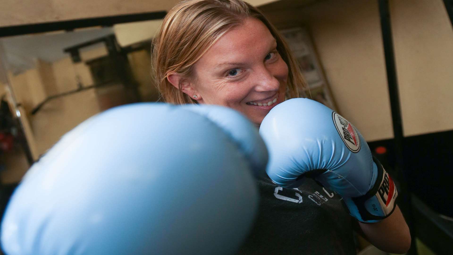 Sports Minister Tracey Crouch at a boxing club.