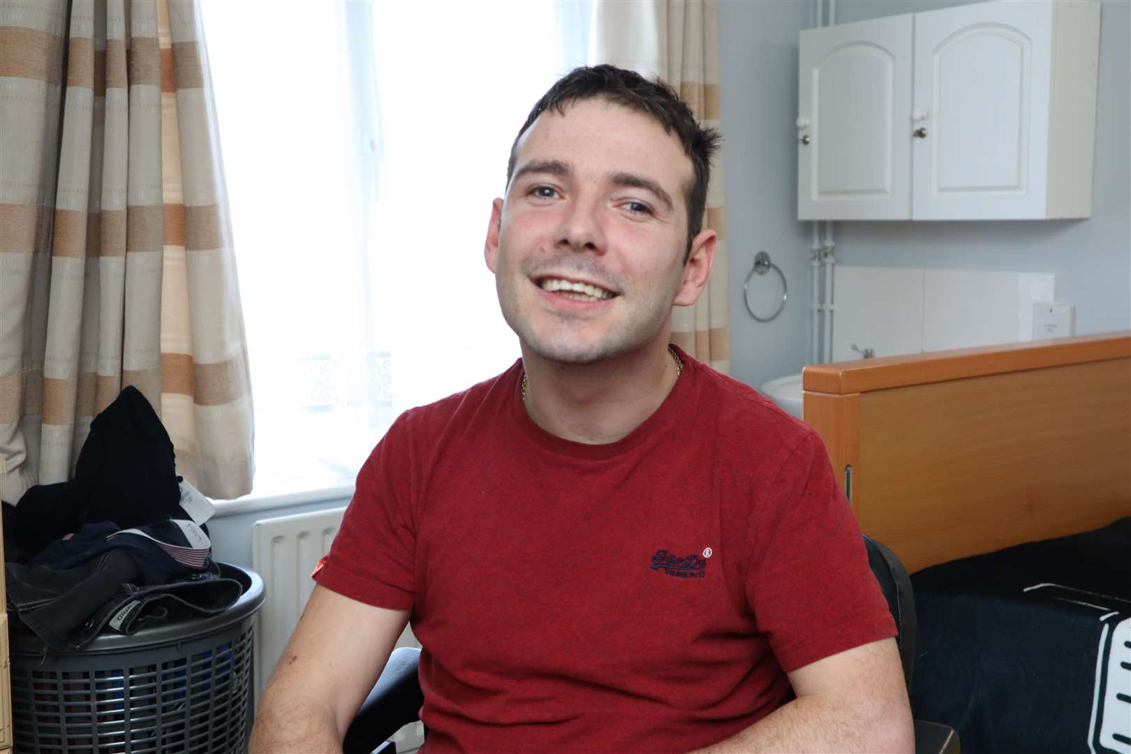 Matt Dye, 29, from Faversham has his own flat at the Little Oyster residential home on The Leas at Minster, Sheppey