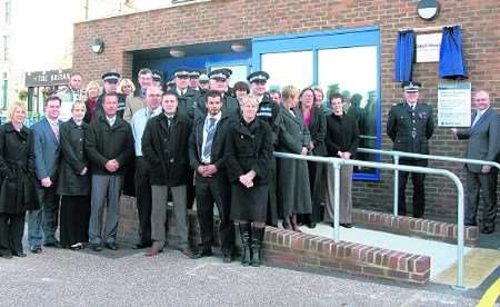 A group of friends and former colleagues outside Odell House