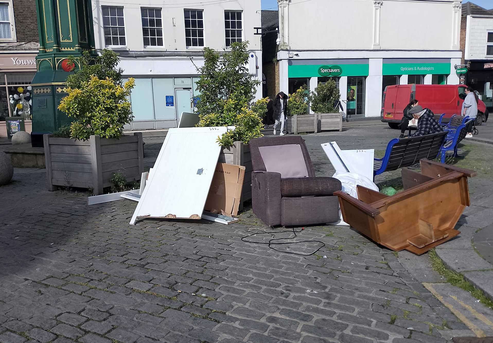 The flytipping was left between Sheerness High Street and Broadway. Picture: Cllr Dolley Wooster