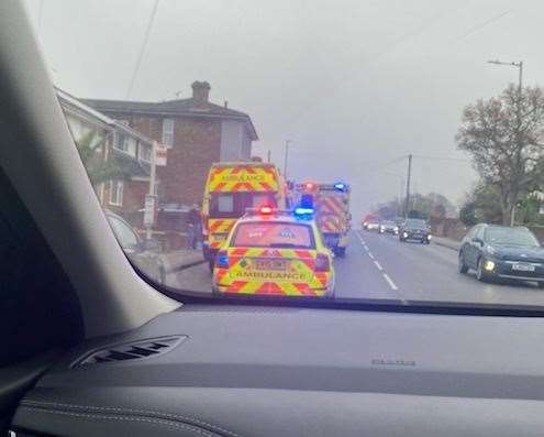 Police and paramedics were called to Canterbury Road, Sittingbourne, following a medical incident
