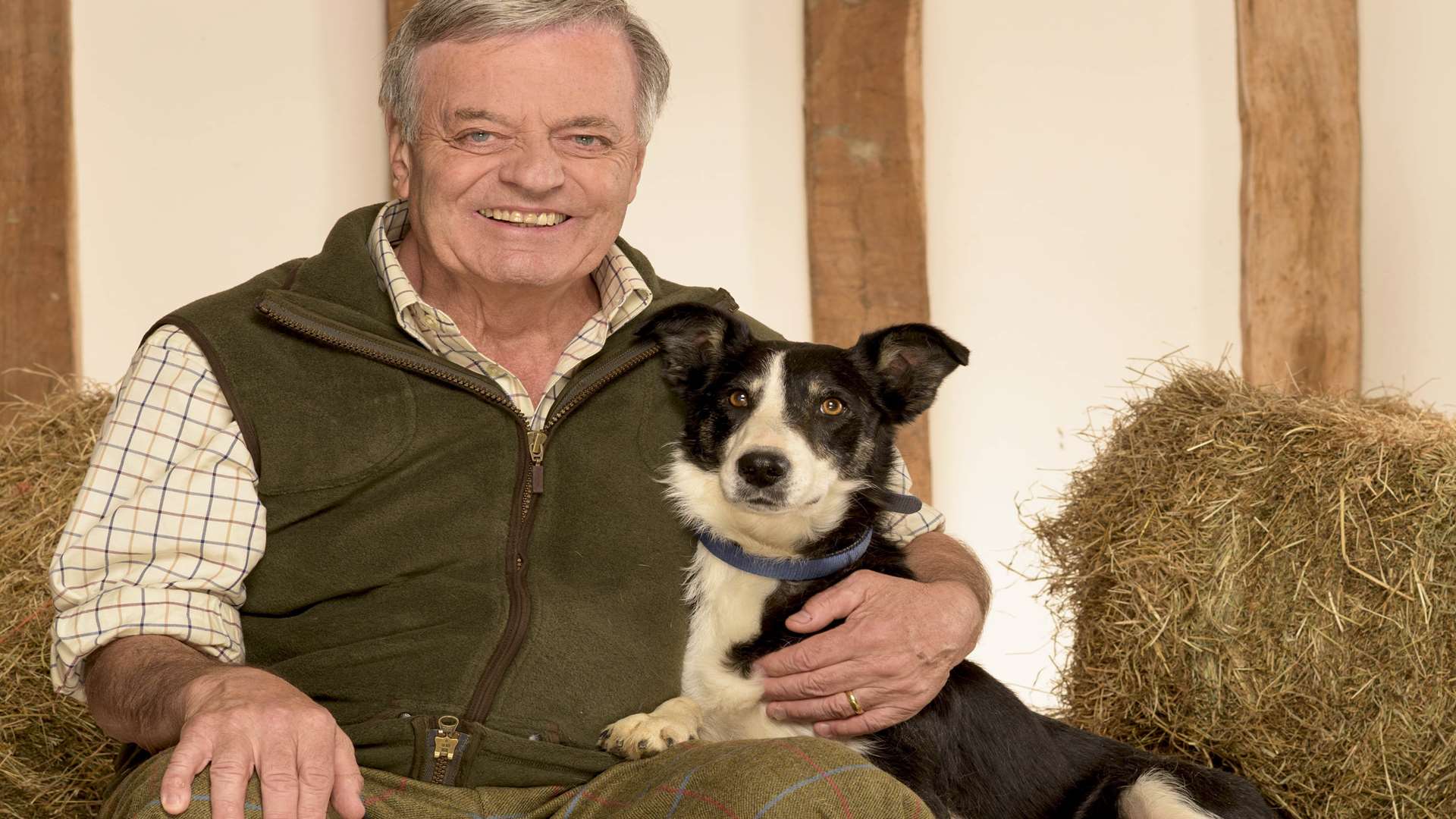 Tony Blackburn with sheep dog Bess on the Flockstars TV knockout competition