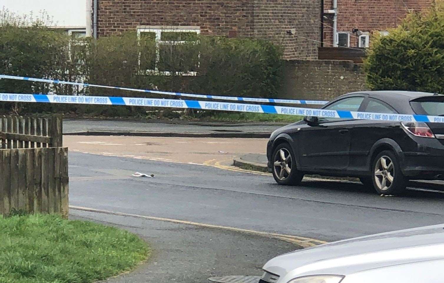 Police have taped off the road following the incident