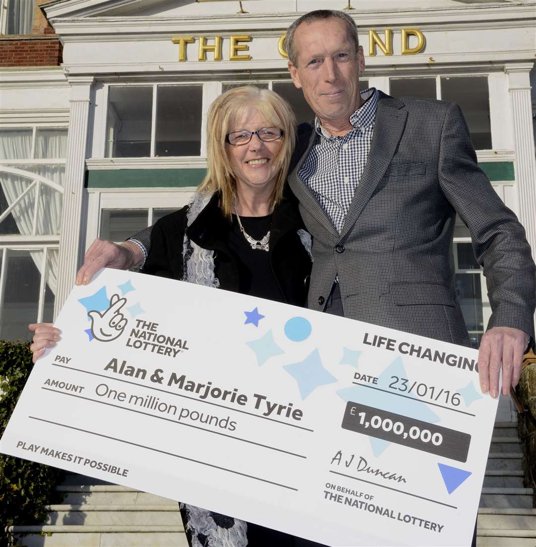 Marjorie and Alan Tyrie celebrate their million pound lottery win