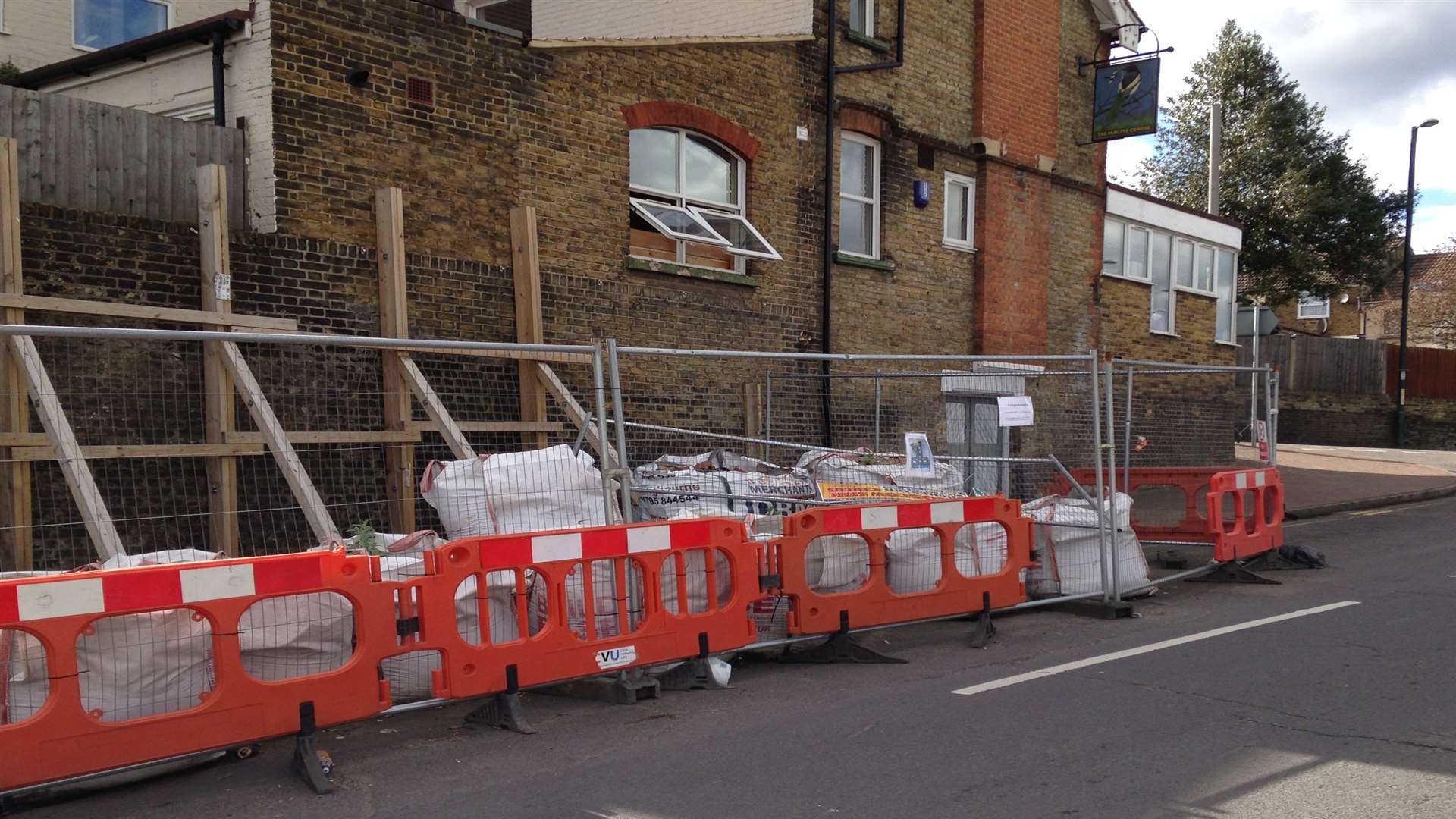 The wall in Listmas Road, Chatham, has been left unrepaired for more than a year