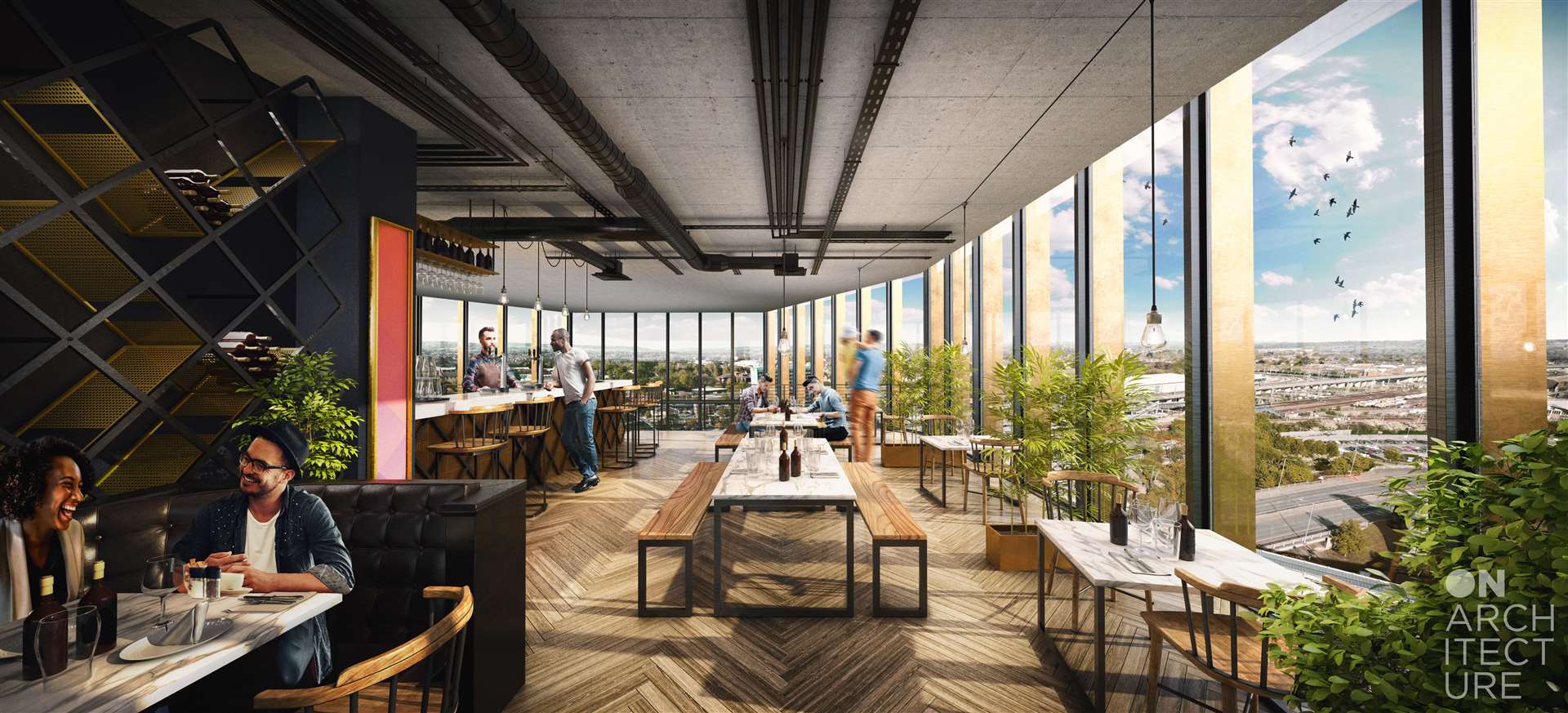 The rooftop restaurant will be situated in the top two floors of the 'Shard'