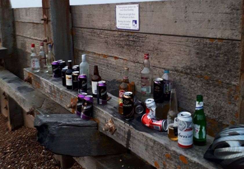 A large amount of alcohol seized from underage drinkers. Picture: @KentSpecials