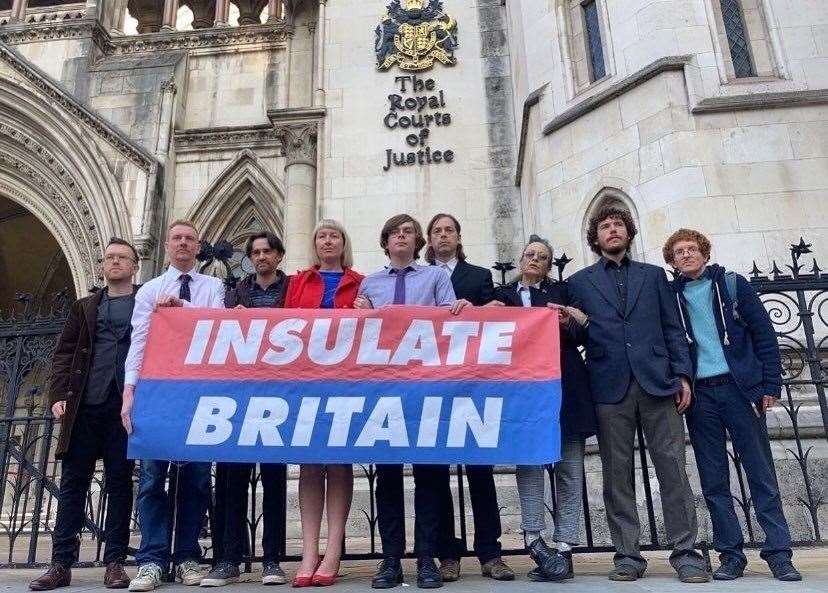 Insulate Britain Protesters outside the Royal Courts of Justice. Photo: Insulate Britain Facebook