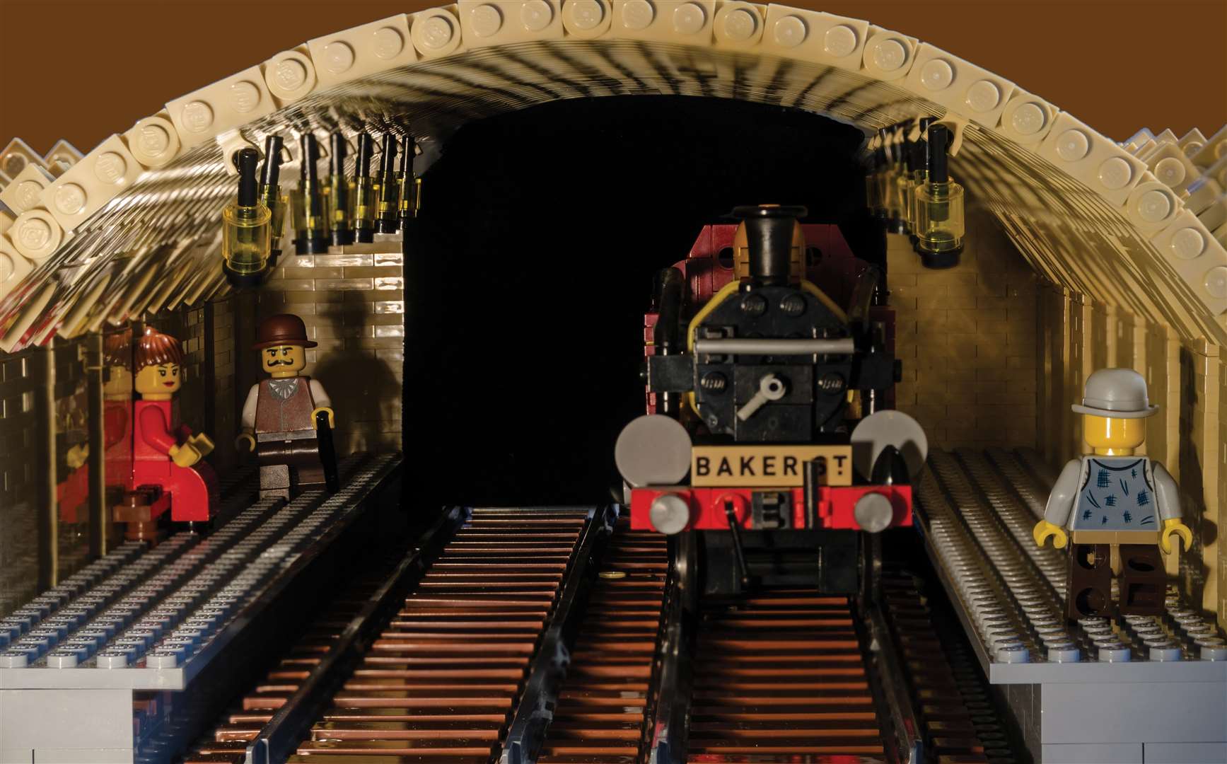 Bricks on the line with a London Underground model
