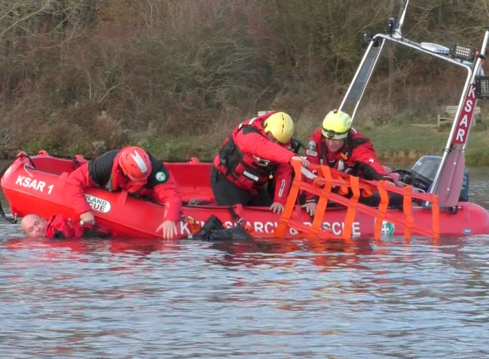 A Kent Search and Rescue team at the campaign launch in Tonbridge