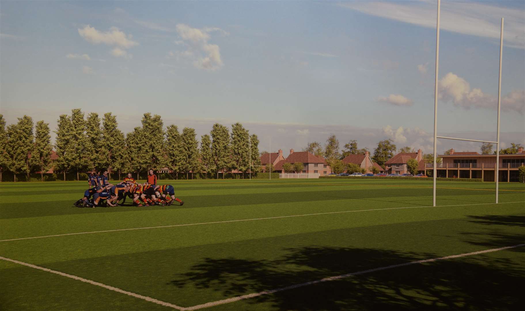 Artists impression of rugby pitches
