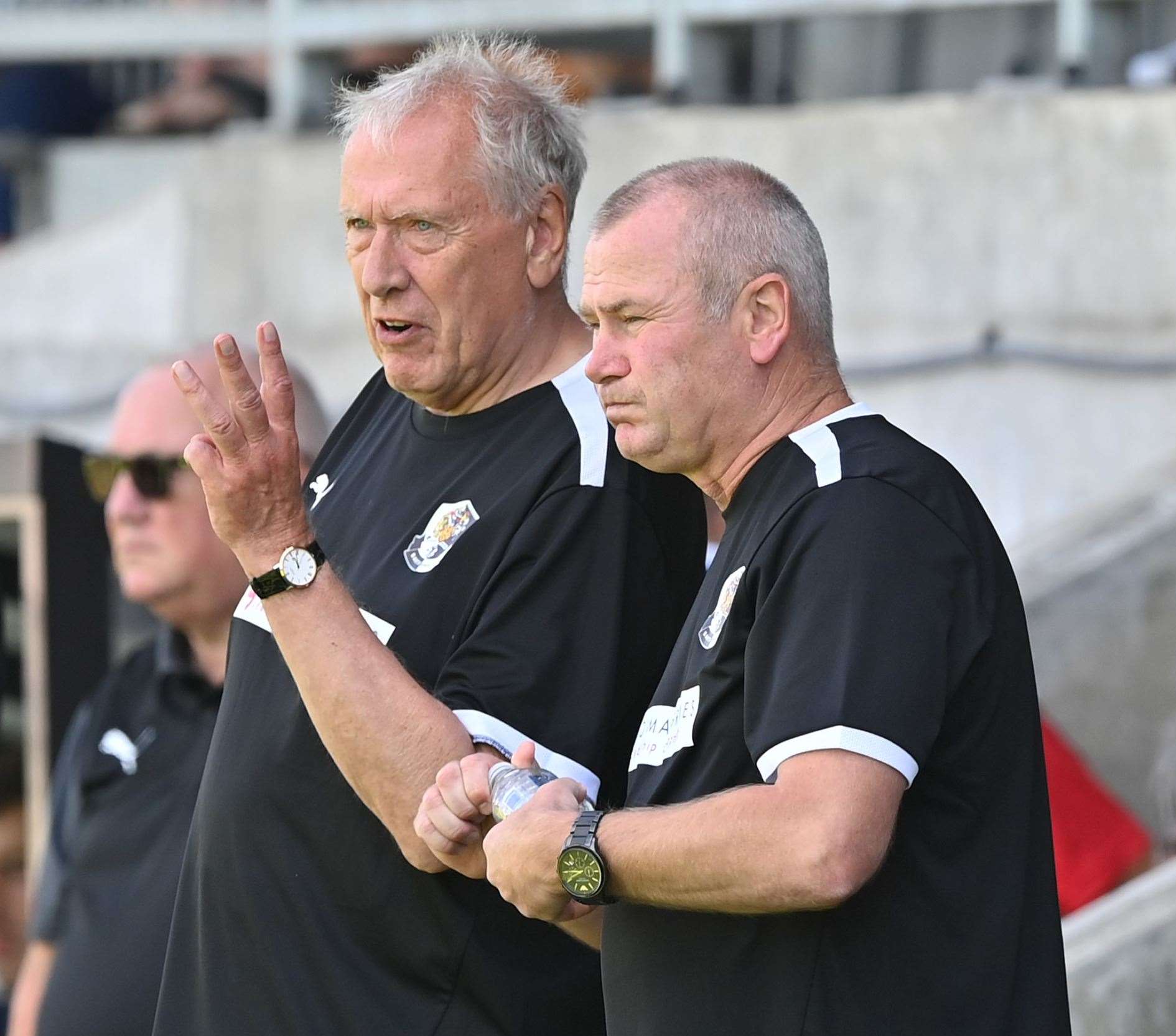 Dartford boss Alan Dowson, right, has boosted his options in defence and attack. Picture: Keith Gillard