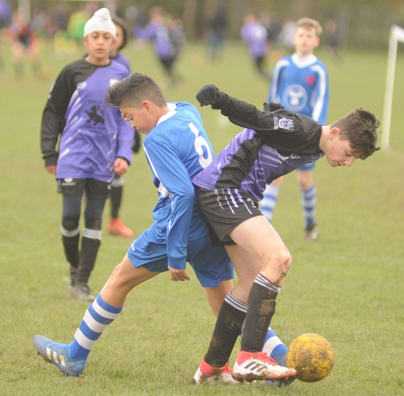Anchorians Panthers and Northfleet Eagles White clash in Under-13 Division 2 Picture: Steve Crispe