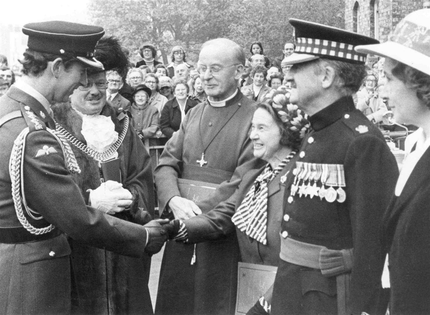 Huge crowds gathered to welcome Prince Charles to Canterbury in November 1978 to receive the honorary freedom of the city a week before his 30th birthday