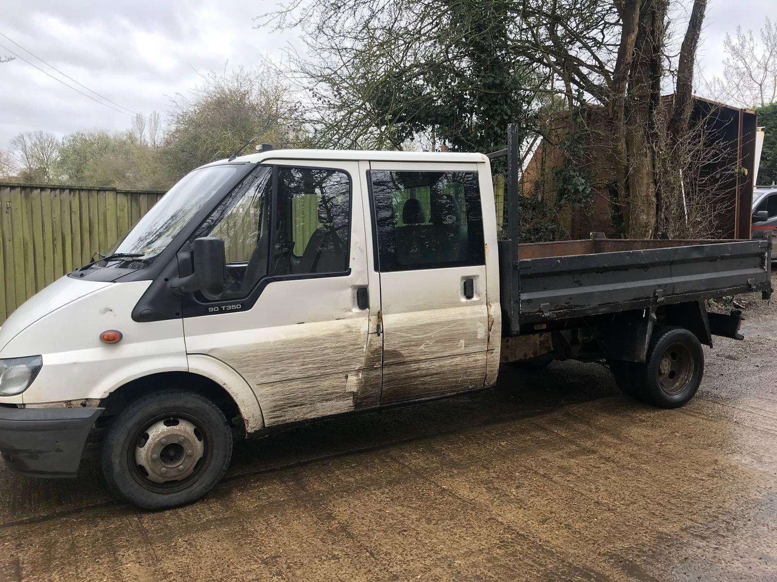 The Ford Transit was seized near Old Hay. (1389741)
