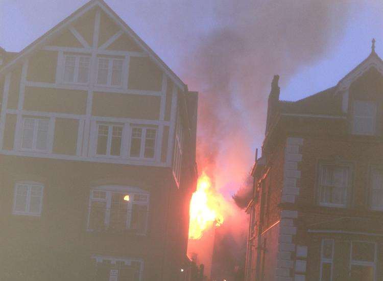 The warehouse fire in Park Road Copyright: Mark French
