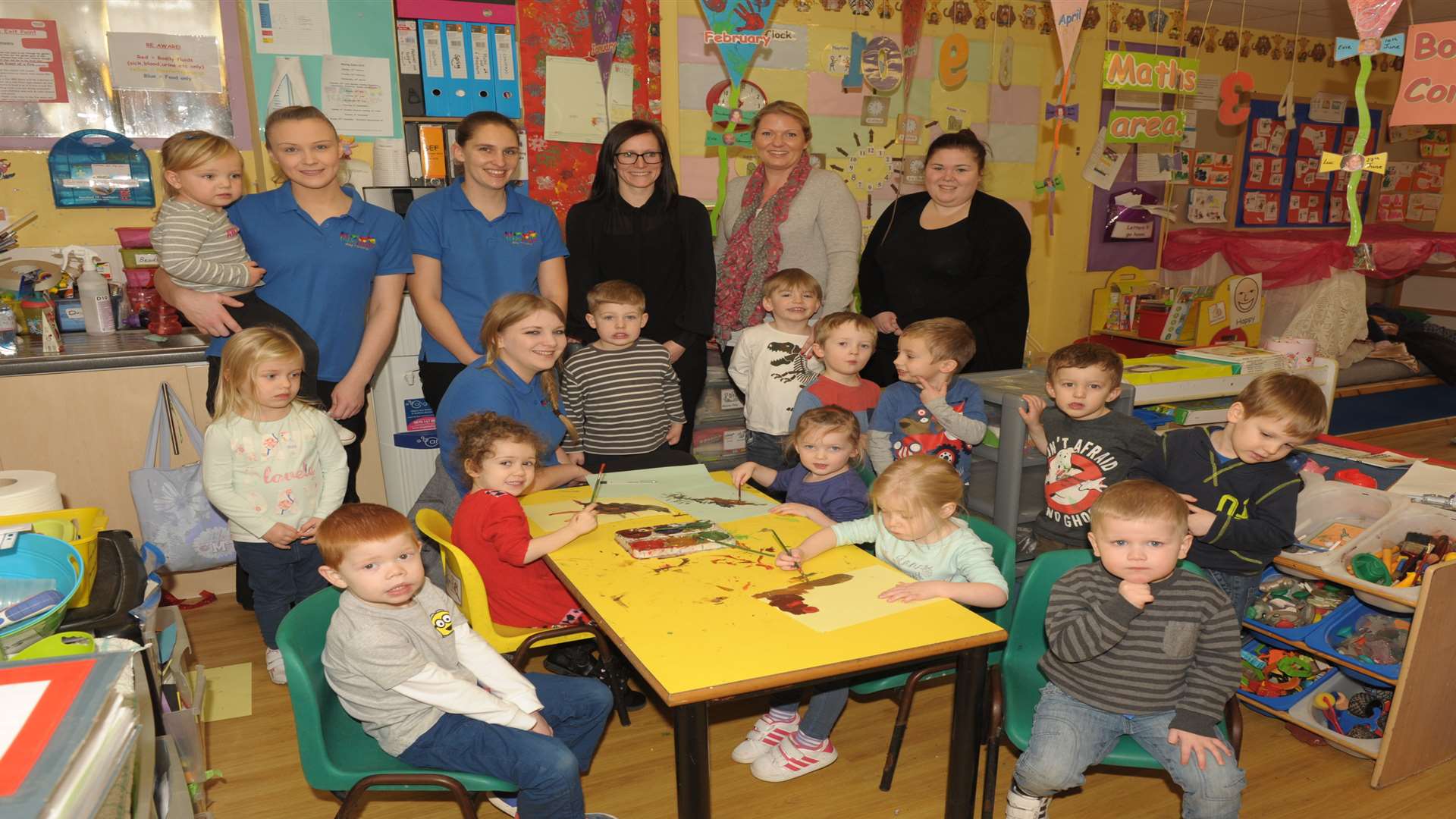 Staff and children at Ickle Pickles Nursery, Iwade
