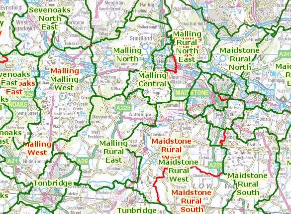Proposed boundary changes in Maidstone