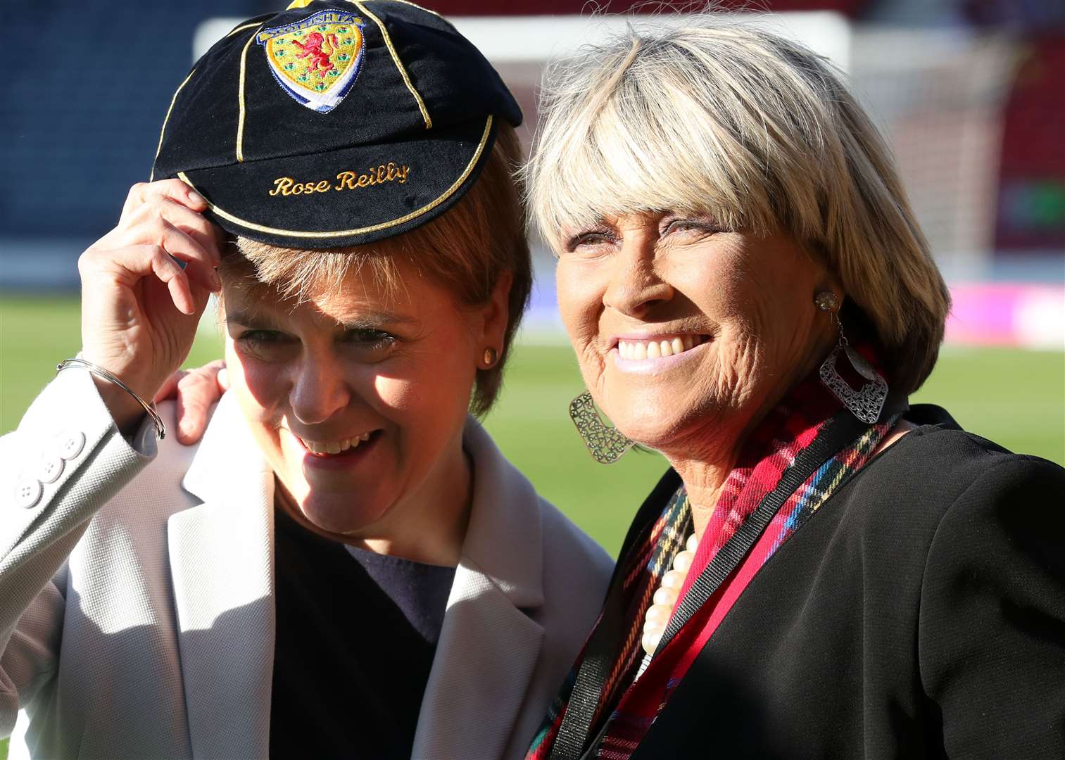Rose Reilly, right, pictured with Scotland’s First Minister Nicola Sturgeon in 2019 (Andrew Milligan/PA)
