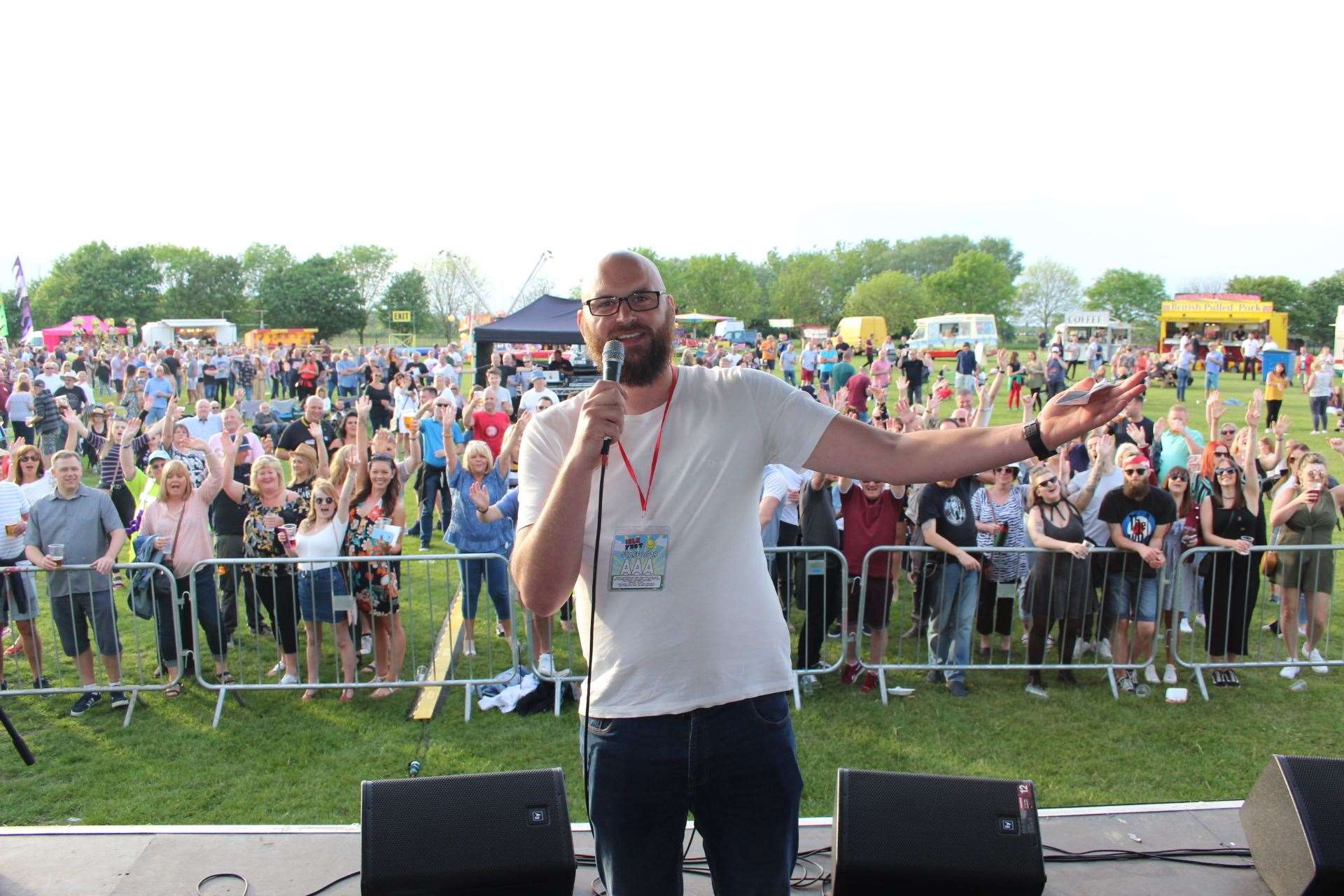 Saturday host Adam Morrison at the Sheppey IsleFest. Picture: John Nurden (11225325)