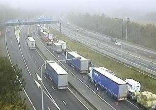 The problems on the M20 earlier this week. Picture: Highways England