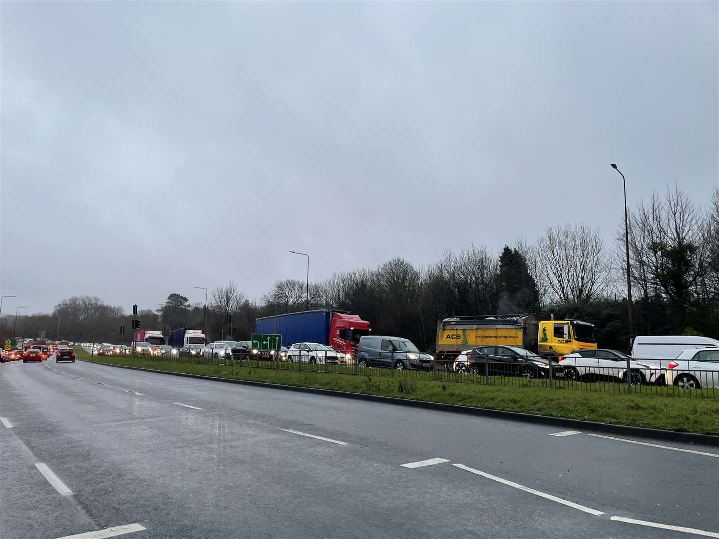 There are major delays on the A229 Blue Bell Hill after an accident