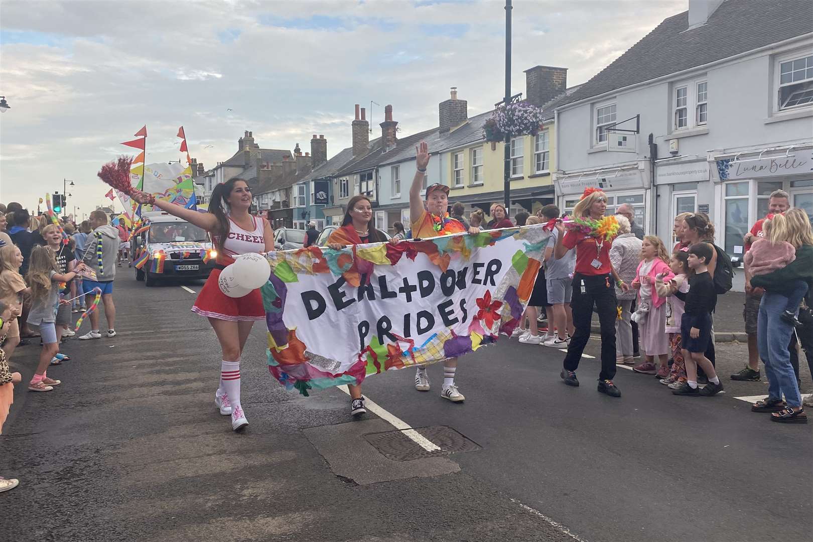 Deal and Dover Pride waved colourful flags and held banners as they passed the crowds