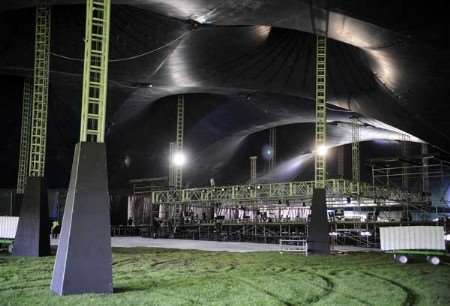 The main tent ahead of the big event at Mote Park this weekend. Picture: Matthew Walker