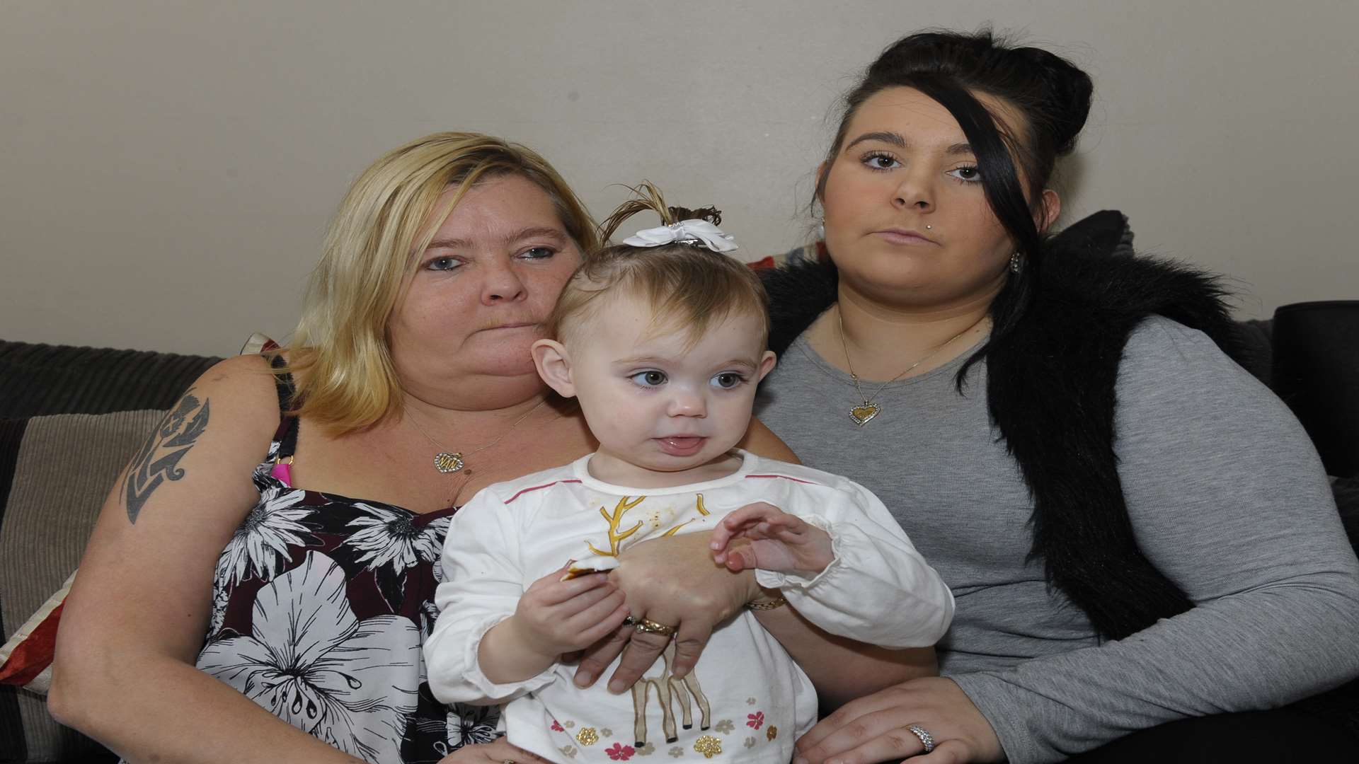 Sandra Spearing, one year old Lacie-Loise Murphy and Emma Louise Dawson. Picture: Tony Flashman