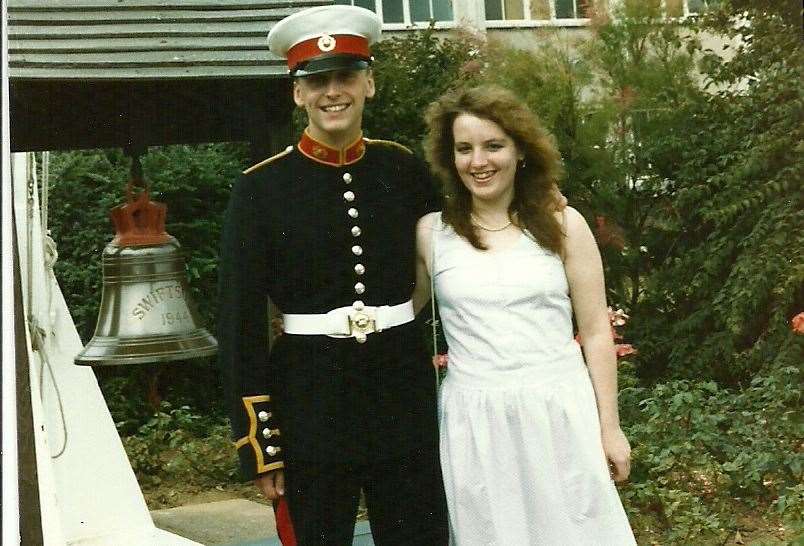 Richard Fice in his bandsman uniform with Helen Clissold