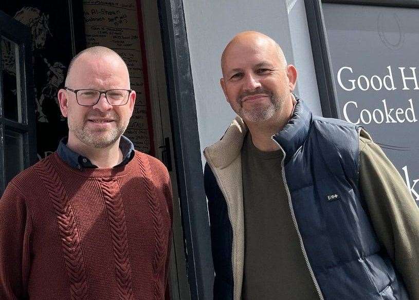 White Horse co-landlord Julian Crowley, left, and new chef David Hubbard. Picture: White Horse, Dover