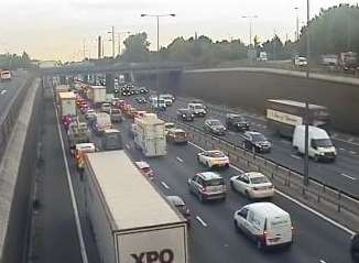 Delays are building after a multi-vehicle crash at the tunnel. Picture: Highways England